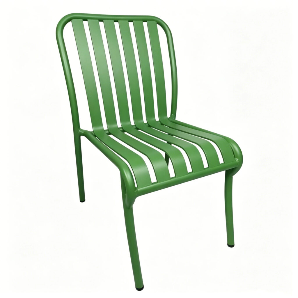 Wetterfeste Aluminiumstühle Terrasse 6063 T5 Mesh Outdoor Sitzgelegenheit 1 Terrassenstuhl-Set aus 6063 T5 Aluminium, konzipiert für Sitzgelegenheiten und Essbereiche im Freien im Garten.