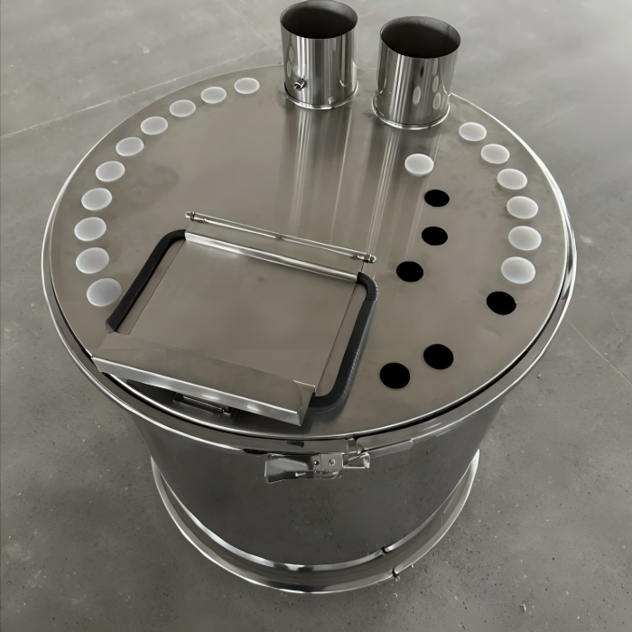 Pulverbeschichtungs-Trichter-Schweißservice 304 Edelstahl-Industrietrichter 3 Powder Coat Hopper fabricated from 304 stainless steel with corrosion resistant welded design<br>Pulverbeschichtungstrichter aus Edelstahl 304 mit korrosionsbeständiger Schweißkonstruktion