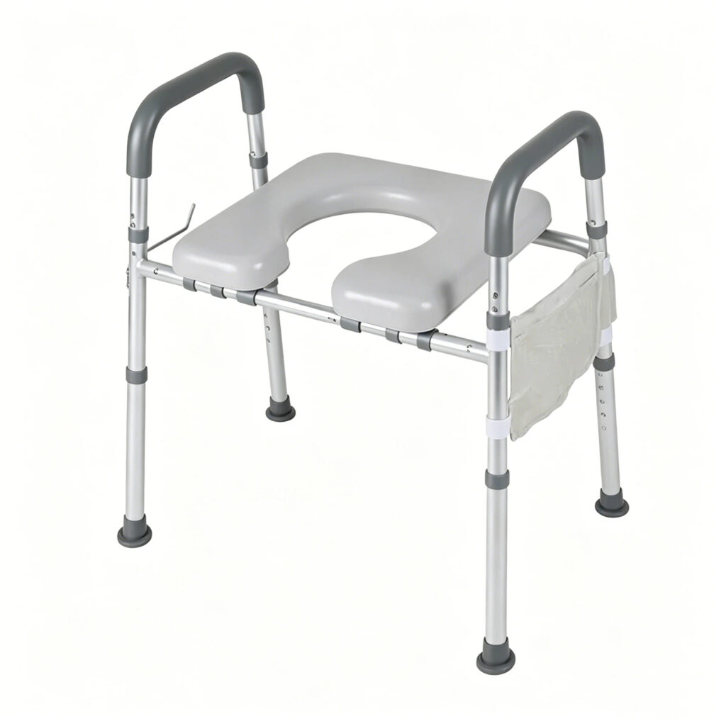 Barre de soutien pour toilettes en aluminium soudé robuste pour la sécurité de la salle de bain 3 Barre d'appui de toilette soudée robuste installée à côté des toilettes pour un soutien de prévention des chutes.