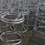 Base Frame for Pump with custom pipe bending design for heavy industrial pump support systems