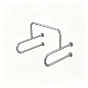 Matte silver grab rail for bathroom urinal