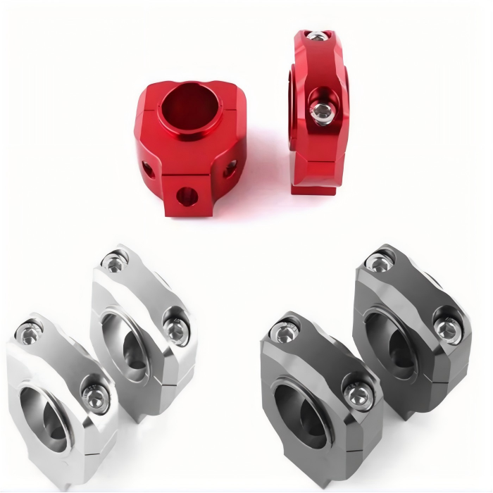 OEM Custom High Quality Handlebar Clamp Motorcycle 6mm Offset CNC 2 Red anodized CNC 7075 aluminum 6mm offset handlebar clamp