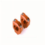 6mm offset handlebar riser on motorcycle, matte aluminum