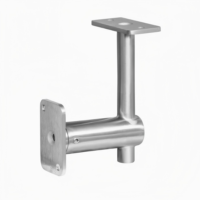 Durable welded handrail post bracket for stair railing installation systems