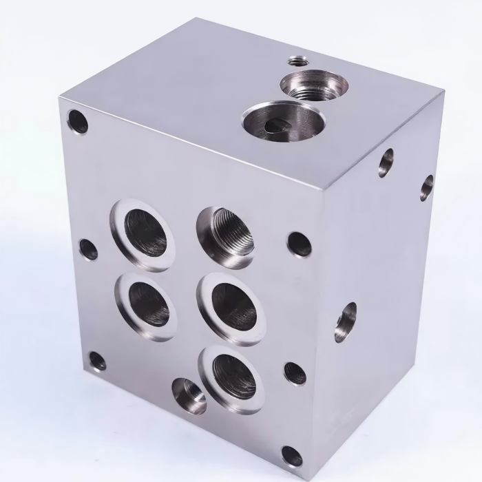 Bloc de vannes hydrauliques de précision avec conception de plaque de base en aluminium et configuration à plusieurs stations