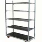 Metal Plant Stand multi-layer rolling galvanized steel display shelf cart