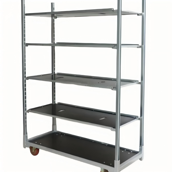 Metal Plant Stand multi-layer rolling galvanized steel display shelf cart