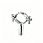 pipe strap bracket polished stainless double screw pipe hanger strap bracket