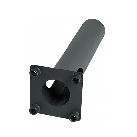 pole with base plate angled steel tube pole with square bolted base plate