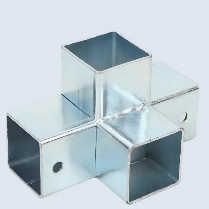 Structural Pipe Connector 90 Deg Tee 4 Ribs Reinforced Weld Service 1 Structural Pipe Connector galvanized 3-way square tube pipe joint fitting