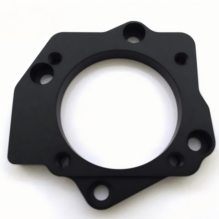 Piastra Adattatore per Corpo Farfallato Parti in Alluminio Lavorate CNC Personalizzate 4 Piastra Adattatrice per Corpo Farfallato CNC con dimensioni accurate e costruzione in alluminio durevole