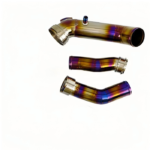 Custom Titanium Intake Pipe designed with heat shield protection for high performance engines