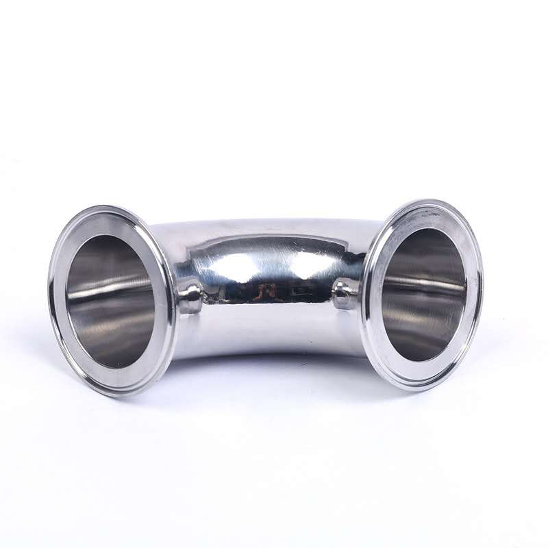 Tri Clamp Elbow with welded 304 stainless steel construction for sanitary food and pharmaceutical piping systems