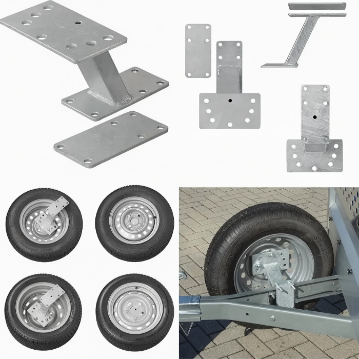 Z-Halterung 1-Stopp-Kundenschweißservice Jedes Material Jede Menge 2 Z-Halter-Baugruppe mit Lenkrolle, gestanzte Metall-Montagehalterungen