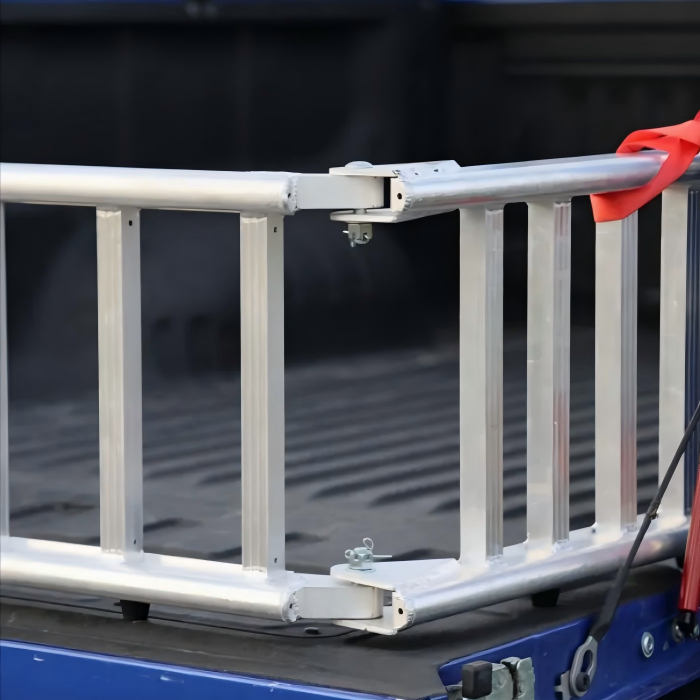 Extensor de portón trasero de aluminio 15 lb TIG Soldado Fácil Uso con una mano 2 Extensor de compuerta trasera de aluminio personalizado con marco soldado TIG para extensión de carga ligera de camioneta pickup