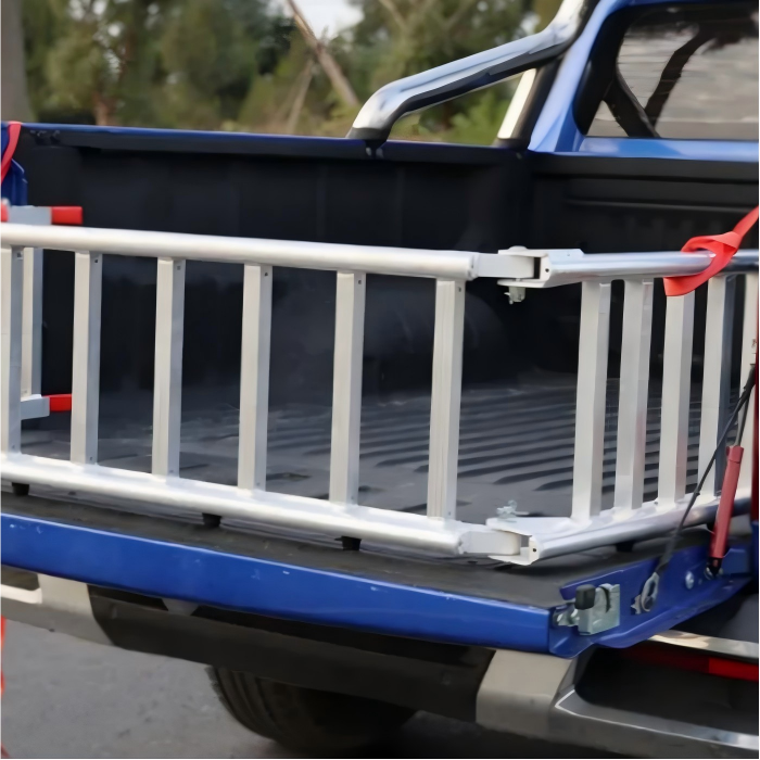 Extensor de portón trasero de aluminio 15 lb TIG Soldado Fácil Uso con una mano 3 Extensor de compuerta trasera de aluminio soldado TIG para camionetas pickup con diseño de marco resistente pero ligero