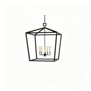 industrial style black iron cage pendant lighting