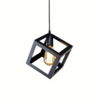 powder coated matte black cage pendant lighting